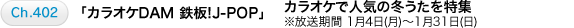 Ch.402 「カラオケDAM 鉄板!J-POP」　カラオケで人気の冬うたを特集